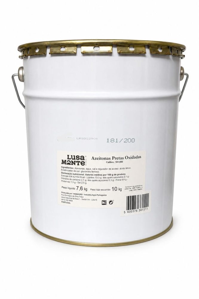 AZEITONA PRETA OXIDADA 180/200 EXTRA LATA 10KG