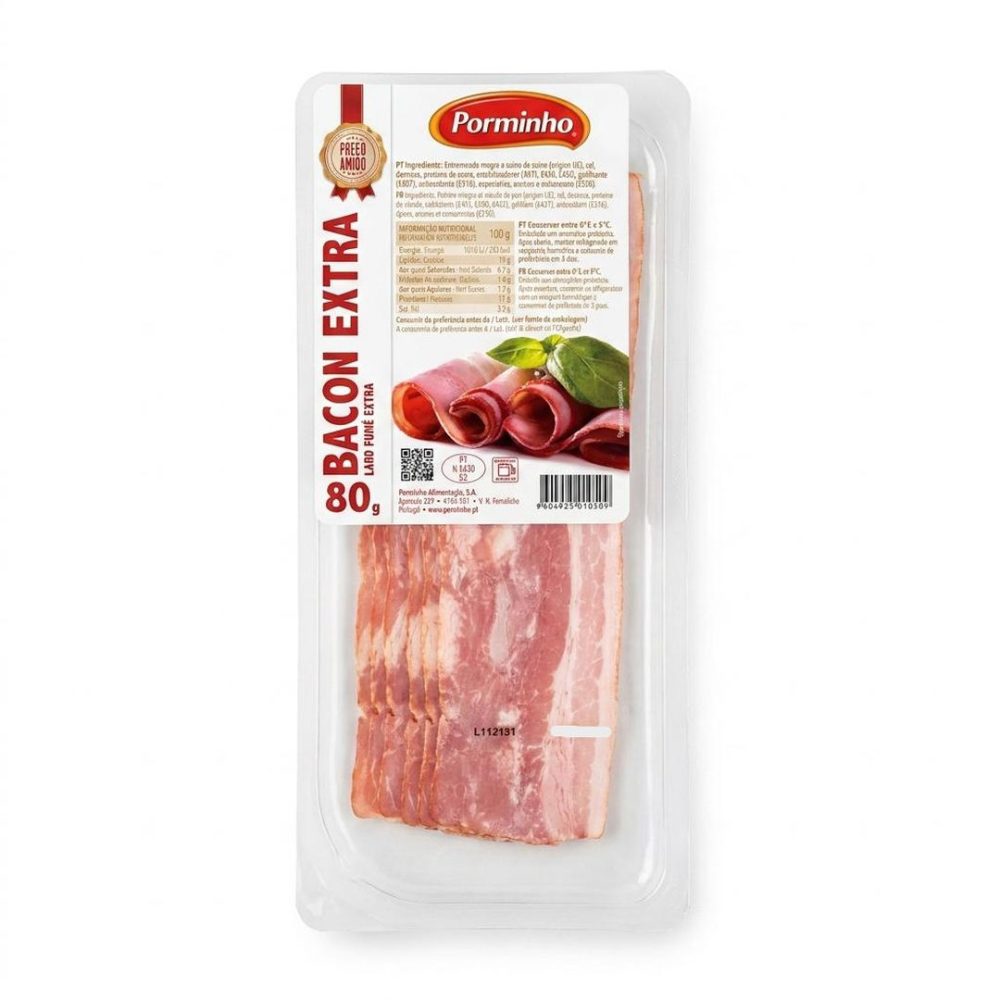 BACON EXTRA FAT. (CX:20x80gr) P.AMIGO - PORMINHO