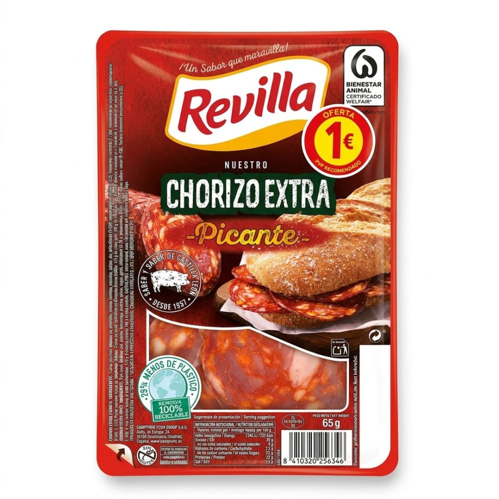 CHOURIÇO REVILHA PICANTE FATIADO (CX:17x65GR)