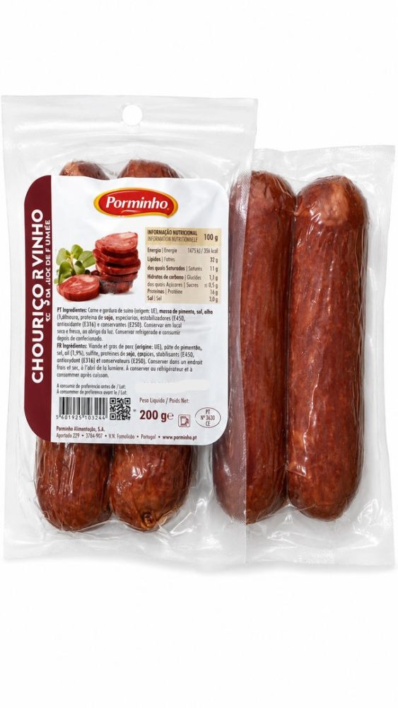 CHOURIÇO VINHO 2X2 (cx.20X200gr) PORMINHO