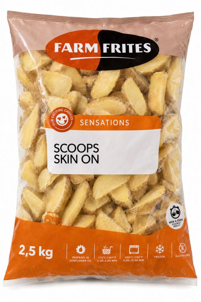BATATA PRE FRITA SCOOPS SKIN ON SC. 2.5KG /