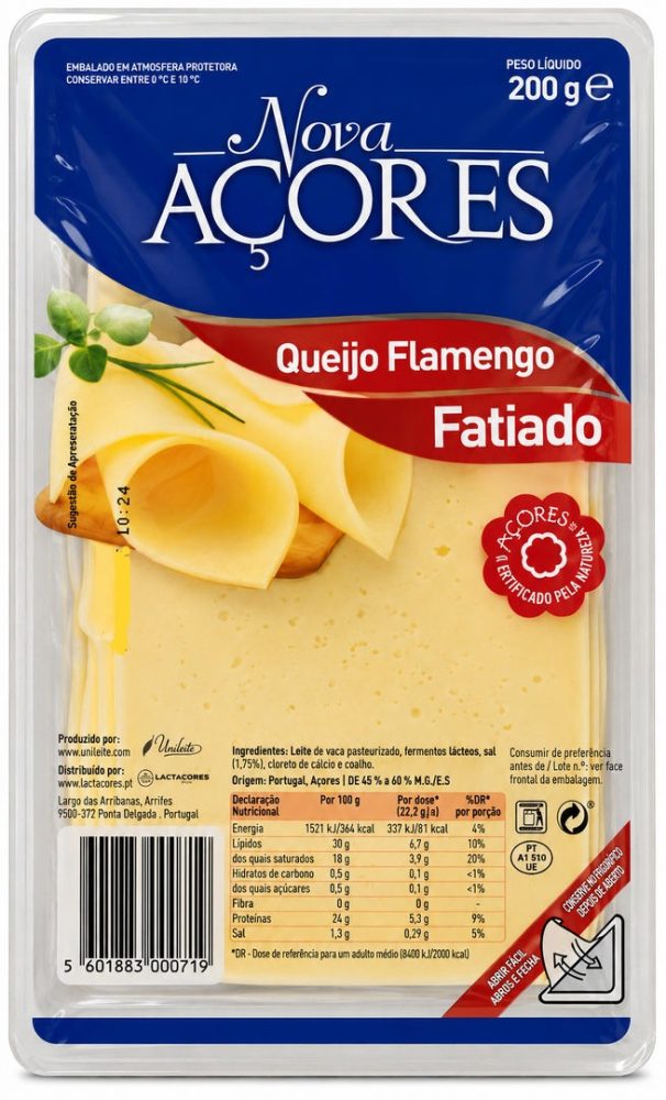 QUEIJO FLAMENGO FATIADO (cx.12x200gr) N. AÇORES