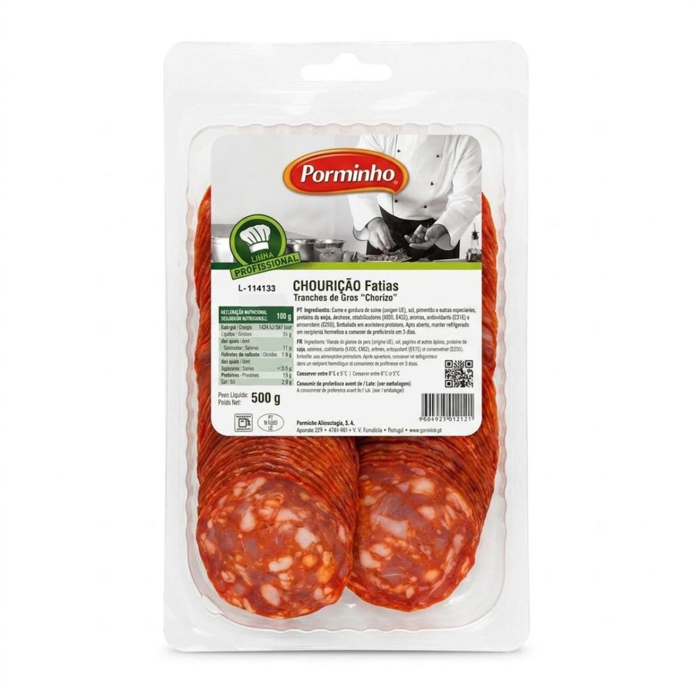 CHOURIÇÃO FATIADO EMB.500GR /CX:12UN -