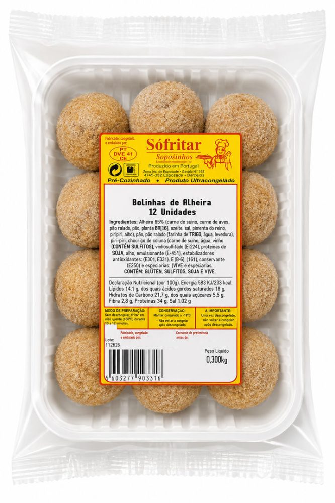 BOLINHAS DE ALHEIRA EMB. COVT. 12UN /CX:8UN