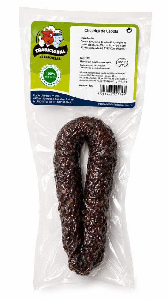 CHOURIÇO CEBOLA 1X1 TRAD. LANHELAS