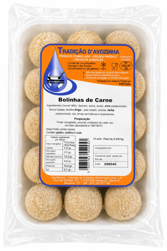BOLINHAS DE CARNE (CX:8cv X 15 un) AVOZINHA