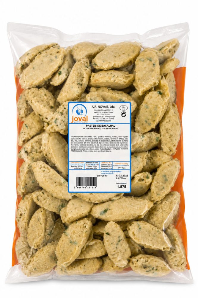 PASTEIS DE BACALHAU EMB. SACO (CX:2sc X 75un X