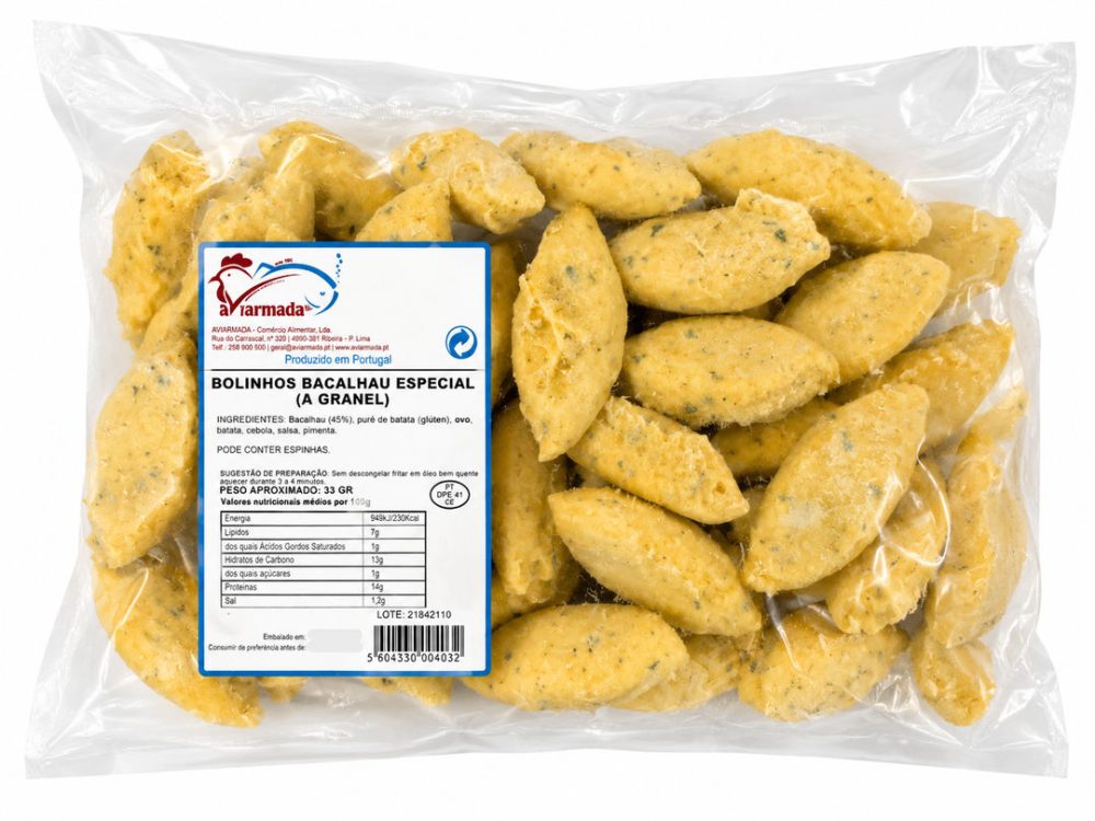 BOLINHOS BACALHAU ESP. SACO (cx.3sc X 50un)